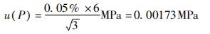 输入量 P 引入的标准不确定度 u( P)